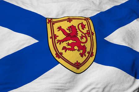 Full frame close-up on a waving flag of Nova Scotia (Canada) in 3D rendering.の写真素材