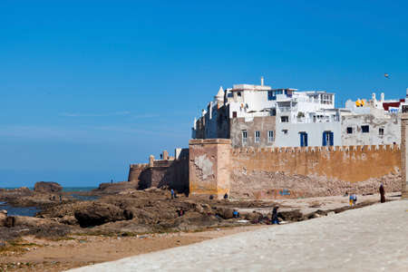 Essaouira, Morocco - January 29 2019: Fortified walls surrounding Essaouira.のeditorial素材