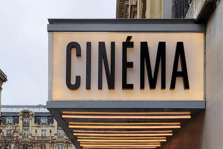 Entrance of a CinÃ©ma (Movie theater) in Paris, Franceの写真素材
