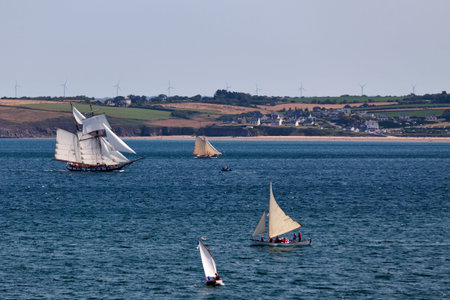 Douarnenez, France - July 17 2022: La Recouvrance heading to the Port of Rosmeur during the...