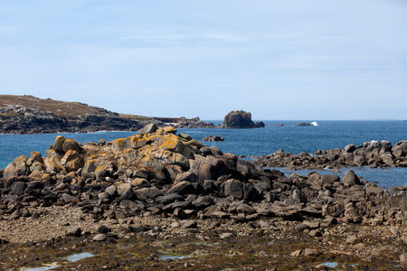 Rocks along the shore in Porspoder near the Saint-Laurent peninsula.