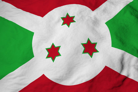 Full frame close-up on a waving Flag of Burundi in 3D rendering.の写真素材