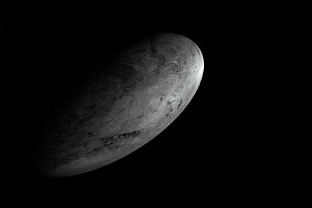 Digitally generated photograph of the dwarf planet Haumea.