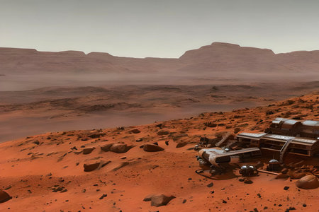 Martian base created with Generative AI technology.の素材
