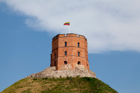 Vilnius, Lithuania - June 12 2019: The Gediminas' Tower is the remaining part of the Upper Castle in the Old Town.のeditorial素材