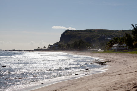 Boucan Canot beach on the west coast of Reunion Island.の写真素材