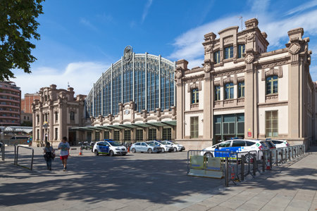 Barcelona, Spain - June 08 2018: The EstaciÃ³ del Nord or EstaciÃ³n del Norte, is a former railway station originally opened in 1862, it was closed as a railway station in 1972. It is now used partly as a bus station, partly as a large multi-purpose sportのeditorial素材