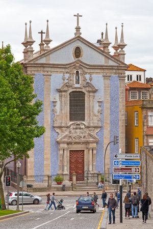 Porto, Portugal - June 03 2018: The Church of St. Nicholas (Portuguese: Igreja de SÃ£o Nicolau) is a church, located opposite the Garden of the Infante Dom Henrique (Portuguese: Jardim do Infante Dom Henrique).のeditorial素材