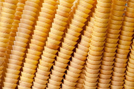 Close-up on a stack of ice cones.の写真素材