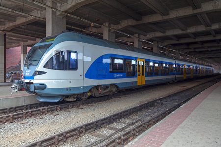 Budapest, Hungary - June 20 2018: A Stadler FLIRT from the Hungarian State Railways in Budapest...
