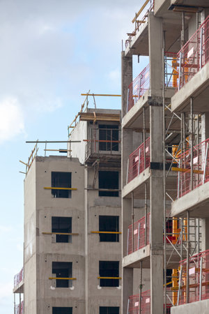 Block of buildings during their construction.の写真素材