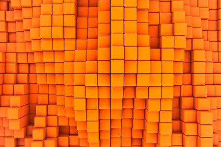 Close-up on an abstract plastic cubes background.の写真素材