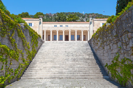 Split, Croatia, April 17 2019: The Mestrovic Gallery (Croatian: Galerija MeÅ¡troviÄ) is the former residence & studio of sculptor Ivan MeÅ¡troviÄ. It is now an art museum displaying his works.のeditorial素材