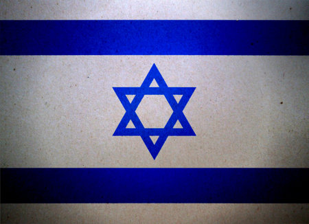 Israeli Flag printed on a paper sheet.の写真素材