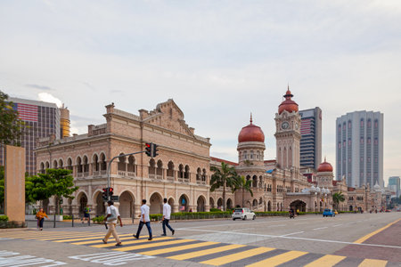 Kuala Lumpur, Malaysia - September 12 2018: The Sultan Abdul Samad Building is a late nineteenth century building located along Jalan Raja in front of the Dataran Merdeka (Independence Square).のeditorial素材
