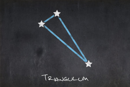 Blackboard with the Triangulum constellation drawn in the middle.