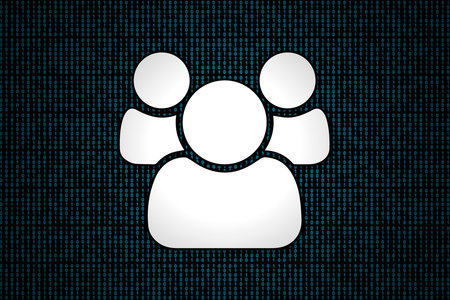 Social Networking on a binary code background.