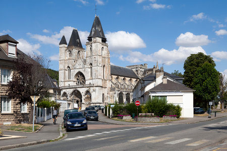 Les Andelys, France - August 05 2022: The Notre-Dame des Andelys collegiate church is a former collegiate church.のeditorial素材