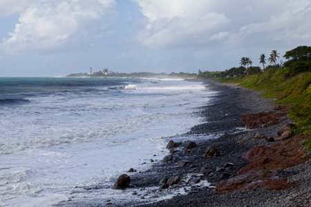 Coastline of Sainte-Suzanne in Reunion Island.