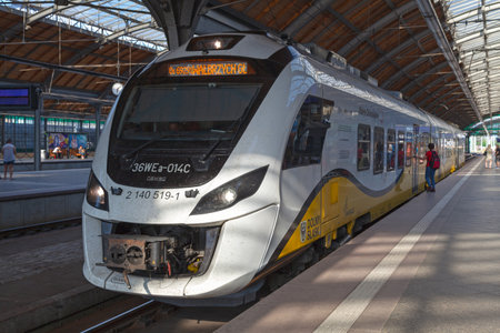 Wroclaw, Poland - June 04 2019: Newag Impuls train operated by the company Koleje...