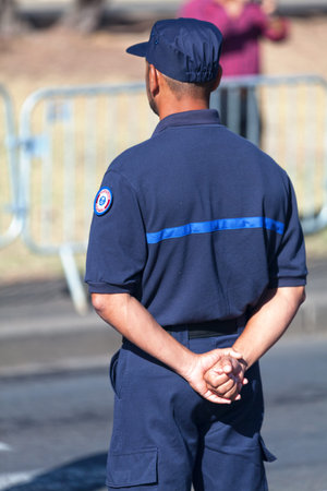 Saint Denis, Reunion Island - July 14 2016: Jail guard from the Administration pÃ©nitentiaire...