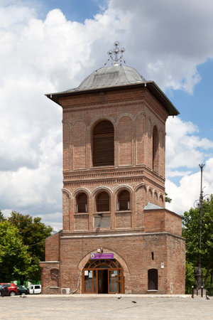 Bucharest, Romania - June 24 2018: Bell tower of the Romanian Patriarchal Cathedral on Dealul Mitropoliei (a small hill in Bucharest).のeditorial素材