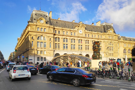 Paris, France - January 20 2020: The Gare Saint-Lazare (St Lazarus Station), officially Paris-Saint-Lazare, is one of the six large terminus railway stations of the French capital.のeditorial素材