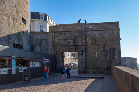 Saint Malo, France - June 09 2020: The Saint-Thomas Gate is one of the city gate of the ramparts of Saint-Malo.のeditorial素材