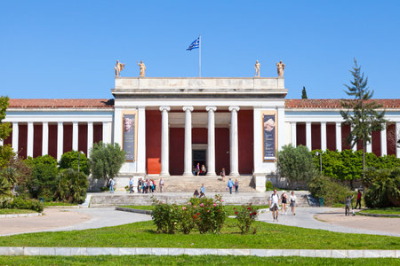 Athens, Greece - April 29 2019: National Archaeological Museum (Greek: ÎÎ¸Î½Î¹ÎºÏ ÎÏÏÎ±Î¹Î¿Î»Î¿Î³Î¹ÎºÏ ÎÎ¿ÏÏÎµÎ¯Î¿).のeditorial素材