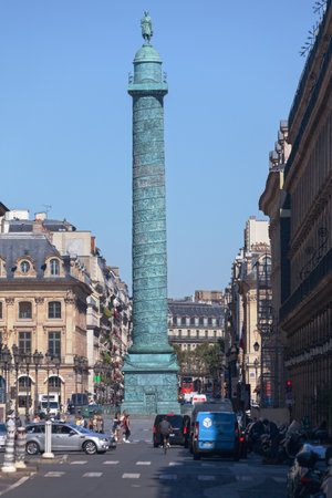 Paris, France - September 07 2016: Place Vendome, located in the 1st arrondissement of Paris, is just north of the Tuileries Gardens, south of the Opera Garnier and east of the Ãglise de la Madeleine.のeditorial素材