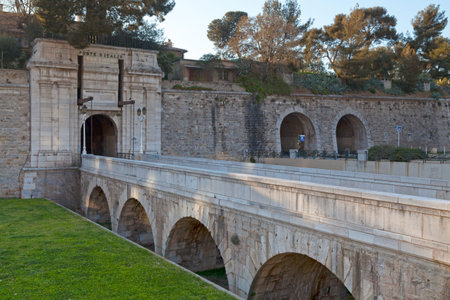 The Porte d'Italie (Italy Gate) was pierced in the vestiges of the old ramparts of Toulon by the...