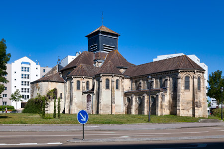 Saint-Dizier, France - July 18 2020: The Saint-Martin de Gigny church is a Romanesque church located in the commune of Saint-Dizier, in the Haute-Marne department.のeditorial素材