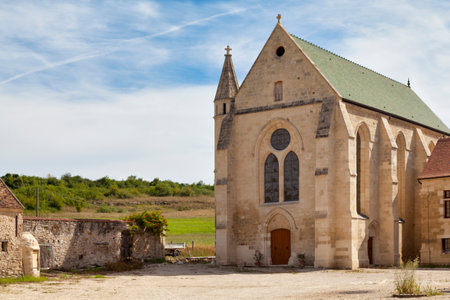 The Gothic style chapel dedicated to Saint Christopher is located to the northeast of the courtyard of the Moisy-le-Temple commandery. The hospital commandery formerly of the Order of the Temple is located in the commune of Montigny-l'Allier, in the Aisne.の写真素材