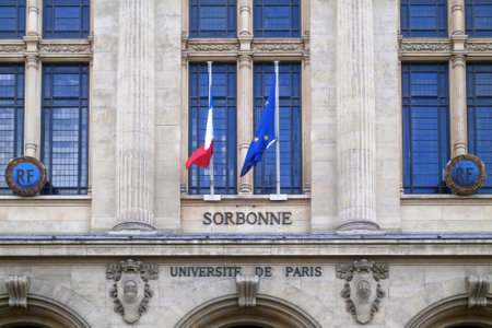 The Sorbonne is an edifice of the Latin Quarter in Paris, which was the historical house of the former University of Paris. Today, it houses part or all of several higher education and research institutions such as PanthÃ©on-Sorbonne University, Sorbonne Nouvelle University, Paris-Sorbonne University, Paris Descartes University, the Ãcole Nationale des Chartes and the Ãcole pratique des hautes Ã©tudes.の写真素材