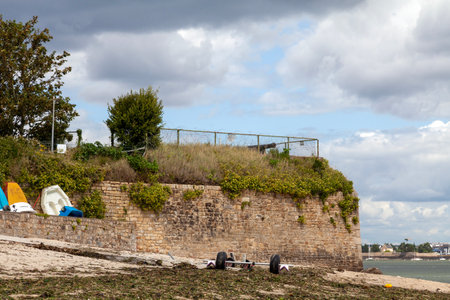 The Fort du Kernevel is a redoubt built in Larmor-Plage in the 18th century, facing the citadel of Port-Louis, to complete the defensive system at the entrance to the harbor of Lorient.の写真素材
