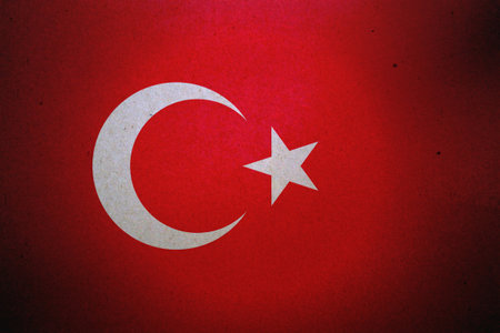 Turkish Flag printed on a paper sheet.の写真素材