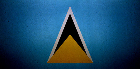 Flag of Saint Lucia printed on a paper sheet.
