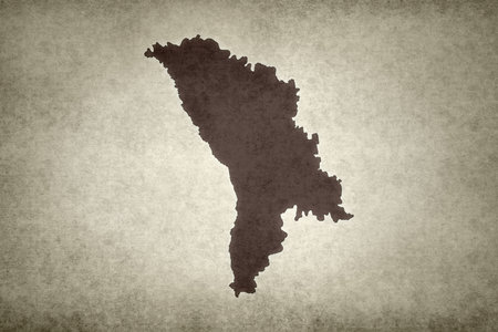Grunge map of Moldova printed on an old paper.の写真素材
