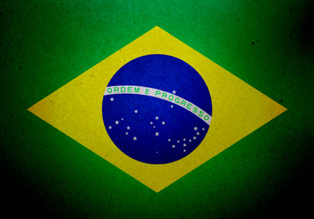 Brazilian Flag printed on a paper sheet.の写真素材