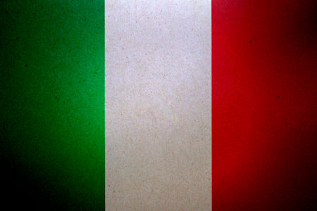 Italian Flag printed on a paper sheet.の写真素材