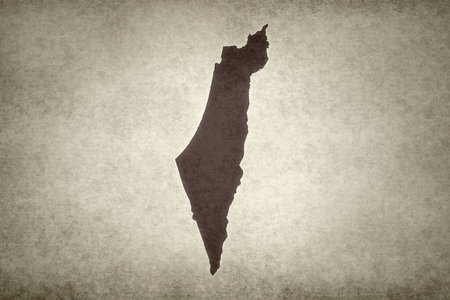 Grunge map of Israel printed on an old paper.の写真素材