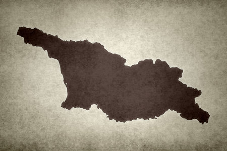 Grunge map of Georgia printed on an old paper.の写真素材