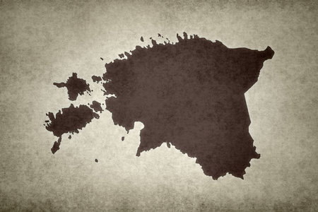 Grunge map of Estonia printed on an old paper.の写真素材