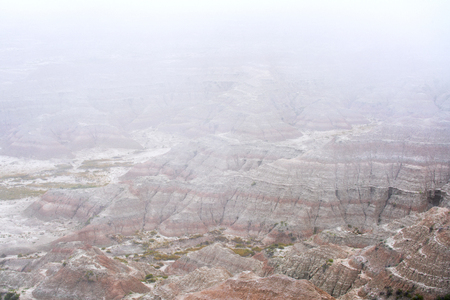 Late afternoon view from Badlands National Park in South Dakotaの写真素材