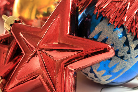 Close up image of colorful Christmas Decorations