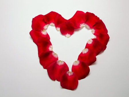 Photo of a heart made of rose petals