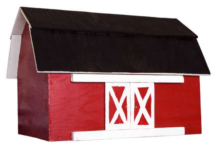 Photo of a red barn isolated on whiteの写真素材