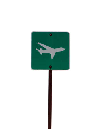Photo of an airport/airplane sign isolated on whiteの写真素材