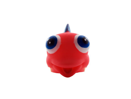 Photo of a red fish with big eyes, isolated on whiteの写真素材