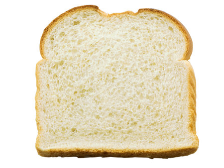 White bread slice isolated on white